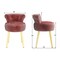 Velvet Vanity Chair with Tufted Back Rubber Wood Frame Small Makeup Stool for Bedroom